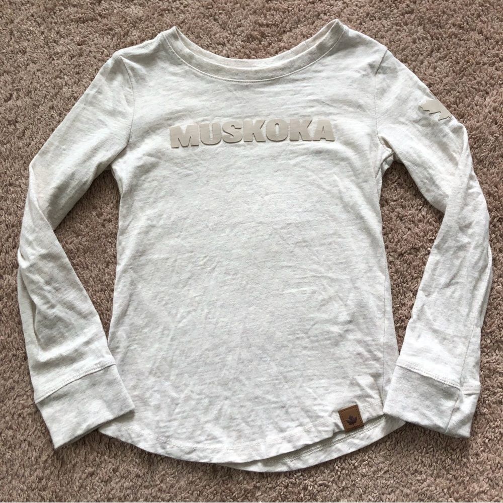 Canadiana Muskoka Shirt Girls Small‎ Gray Long Sleeve